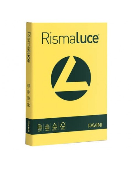 Carta colorata Favini Rismaluce colori forti 90 g/m² A4 giallo sole 53 - Risma da 300 fogli - A66B304
