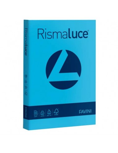 Carta colorata Favini Rismaluce colori forti 90 g/m² A4 azzurro 55 - Risma da 300 fogli - A66G304