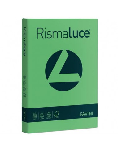 Carta colorata Favini Rismaluce colori forti 90 g/m² A4 verde 60 - Risma da 300 fogli - A66D304