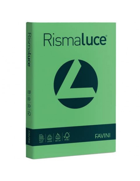 Carta colorata Favini Rismaluce colori forti 90 g/m² A4 verde 60 - Risma da 300 fogli - A66D304
