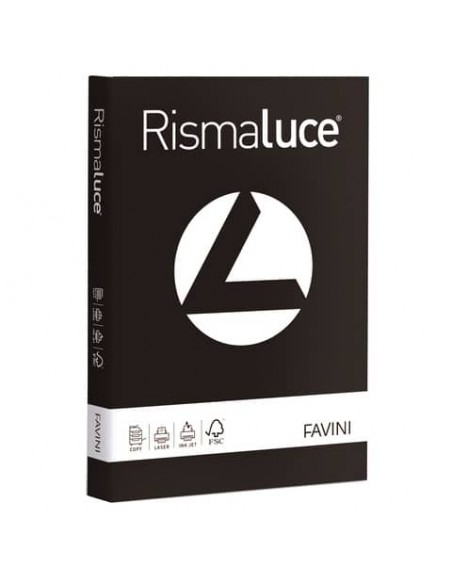 Carta colorata Favini Rismaluce colori forti 90 g/m² A4 nero 63 - Risma da 300 fogli - A66A304