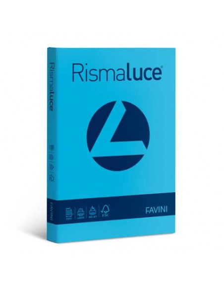 Carta colorata Favini Rismaluce colori forti 90 g/m² A3 azzurro Risma da 300 fogli - A66G313