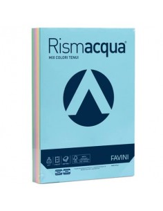 Carta colorata Favini Rismacqua colori tenui 90 g/m² A4 mix 5 colori - Risma da 300 fogli - A66X324