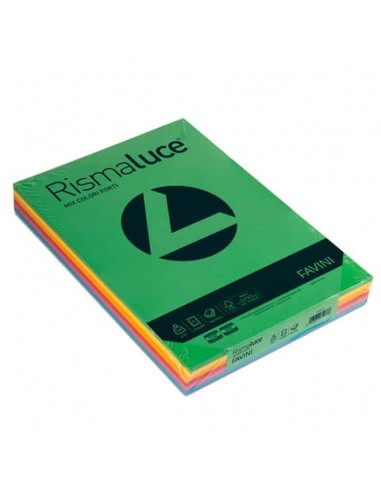 Carta colorata Favini Rismaluce colori forti 140 g/m² A3 mix 6 colori - Risma da 200 fogli - A65X213