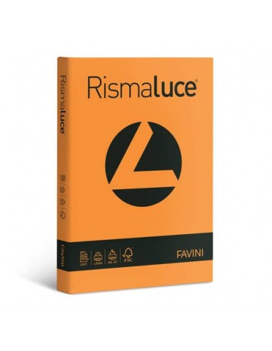 Carta colorata Favini Rismaluce colori forti 140 g/m² A3 arancio - Risma da 200 fogli - A65E213