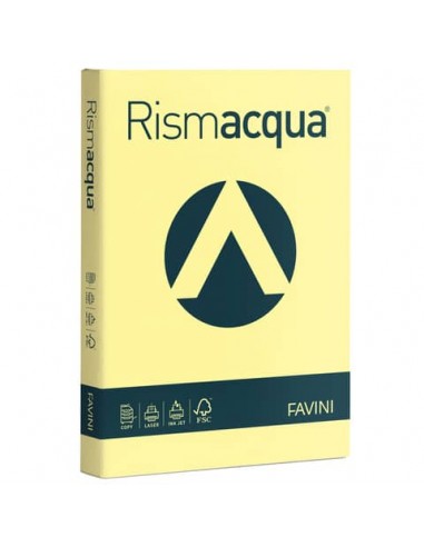 Carta colorata Favini Rismacqua colori tenui 140 g/m² A4 giallo chiaro Risma da 200 fogli - A652204