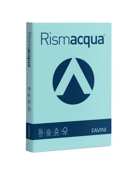 Carta colorata Favini Rismacqua colori tenui 140 g/m² A4 celeste 08 - Risma da 200 fogli - A65T204