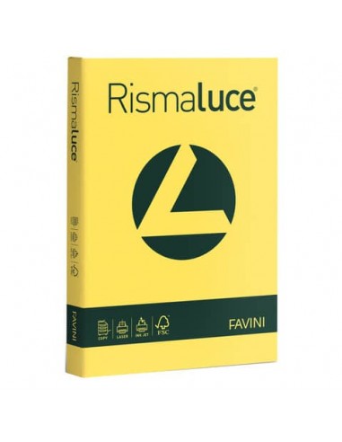 Carta colorata Favini Rismaluce colori forti 200 g/m² A4 giallo sole 53 Risma da 125 fogli - A67B104