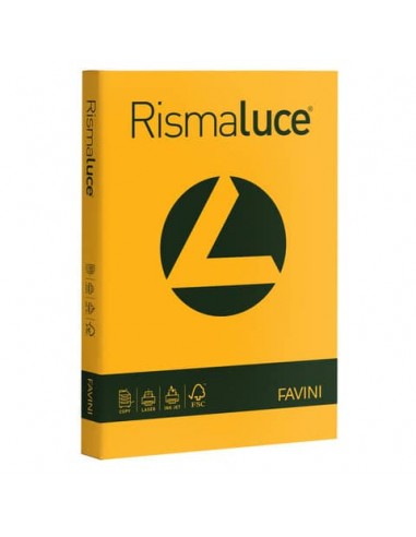 Carta colorata Favini Rismaluce colori forti 200 g/m² A4 giallo oro 52 - Risma da 125 fogli - A67H104