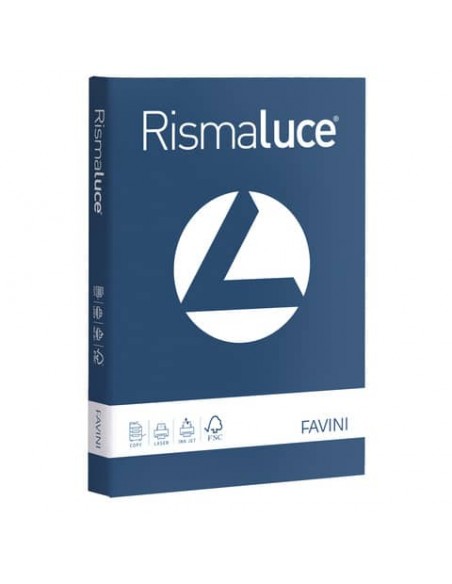 Carta colorata Favini Rismaluce colori forti 200 g/m² A4 blu di prussia Risma da 125 fogli - A67K104