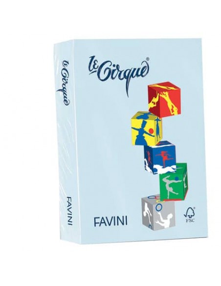 Carta colorata FAVINI LE CIRQUE per tutte le tecnologie di stampa 80 g/m² A4 celeste 101  500 fogli - A71T504