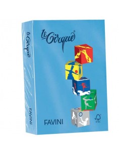 Carta colorata FAVINI LE CIRQUE per tutte le tecnologie di stampa 80 g/m² A4 azzurro reale 204  500 fogli - A71G504