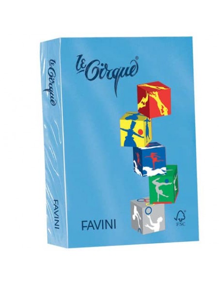 Carta colorata FAVINI LE CIRQUE per tutte le tecnologie di stampa 80 g/m² A4 azzurro reale 204  500 fogli - A71G504