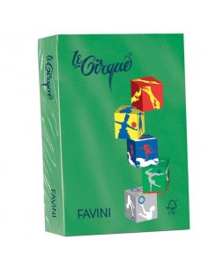 Carta colorata FAVINI LE CIRQUE per tutte le tecnologie di stampa 80 g/m² A4 verde bandiera 208  500 fogli - A71D504