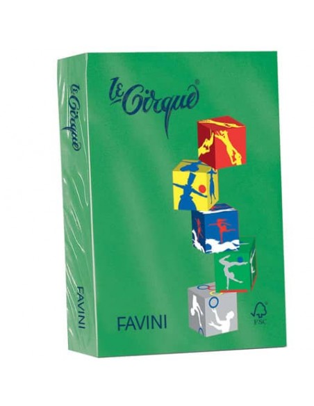 Carta colorata FAVINI LE CIRQUE per tutte le tecnologie di stampa 80 g/m² A4 verde bandiera 208  500 fogli - A71D504