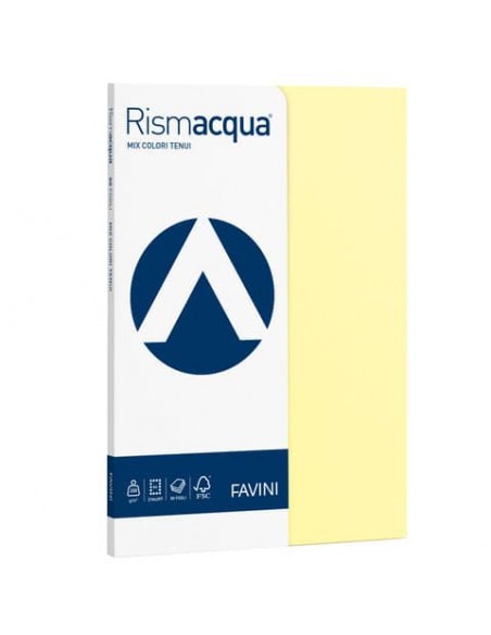 Carta colorata Favini Rismacqua colori tenui 200 g/m² A4 mix 5 colori Risma da 50 fogli - A69X524