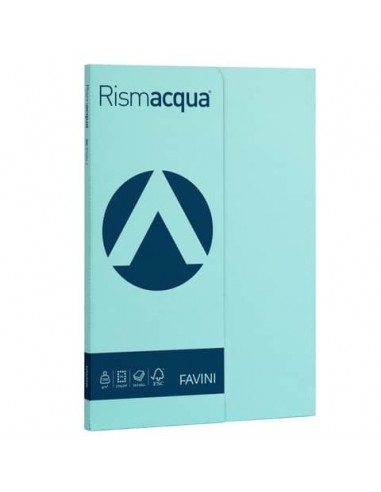 Carta colorata Favini Rismacqua colori tenui 200 g/m² A4 celeste 08 - Risma da 50 fogli - A69T544