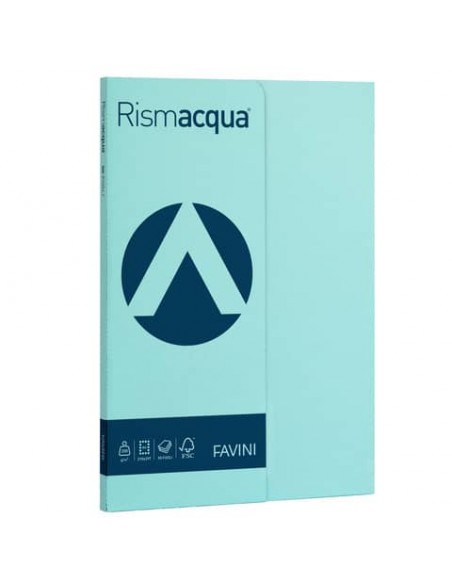 Carta colorata Favini Rismacqua colori tenui 200 g/m² A4 celeste 08 - Risma da 50 fogli - A69T544