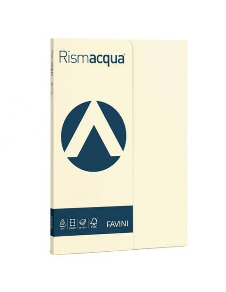 Carta colorata Favini Rismacqua colori tenui 200 g/m² A4 avorio 110 Risma da 50 fogli - A69Q544