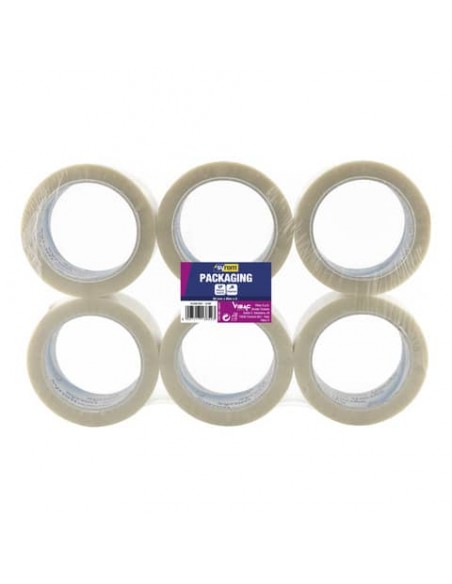 Nastro adesivo da imballo SYROM 50 mm x 66 mt in PPL rumoroso trasparente Conf. 6 pezzi - 3852