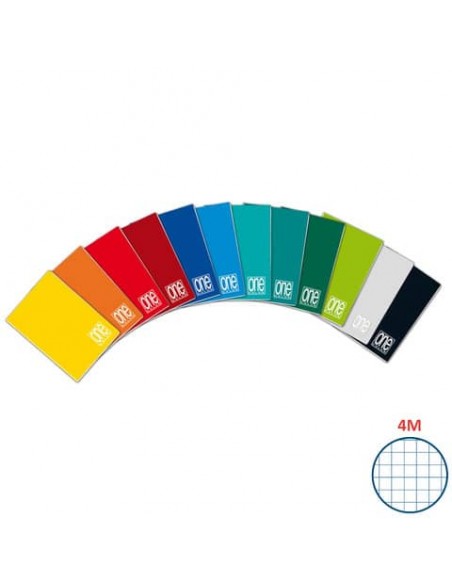 Quaderno a quadretti One Color A5 a punto metallico colori assortiti rigatura 7 - 1407