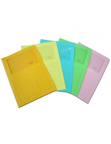 Cartelline con finestra Blasetti SINTEX aperta su due lati carta 120 g/m² 22x31 cm verde  conf. da 50 - 0573