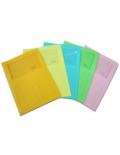 Cartellina con finestra Blasetti SINTEX aperta su due lati carta 120 g/m² 22x31 cm rosa  conf. da 50 - 0574