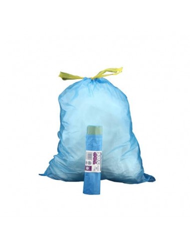 Sacchi immondizia Rolsac Quality in polietilene rigenerato capacità 27 L AZZURRO rotolo da 15 pz. - 10242