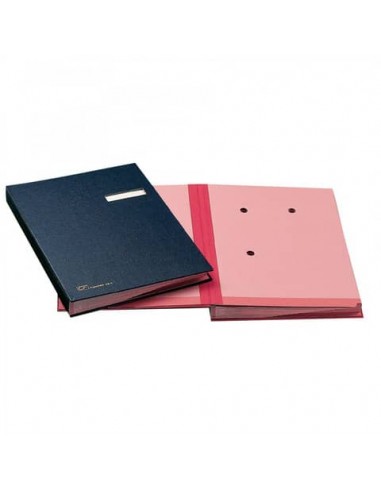 Libro firma 18 intercalari FRASCHINI 24x34 cm similpelle con porta etichetta intercambiabile rosso - 618-D-DR