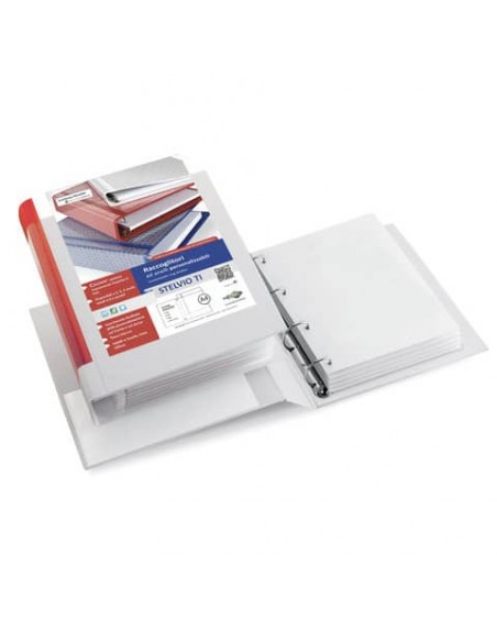 Raccoglitore personalizzabile Sei Rota Stelvio TI A3 - 4 anelli D 25 mm bianco dorso 3