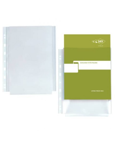 Buste con soffietto in PP Sei Rota Atla GS A4 foratura universale - trasparenti PP - Conf. 10 pz. - 662506