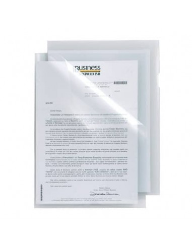 Cartelline a L in PP Sei Rota Poli T 150 A4 trasparente - alto spessore - conf. 50 pezzi - 662319