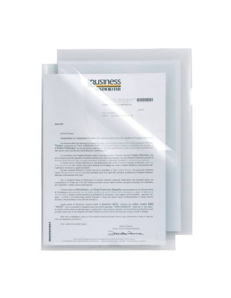 Cartelline a L in PP Sei Rota Poli T 150 A4 trasparente - alto spessore - conf. 50 pezzi - 662319