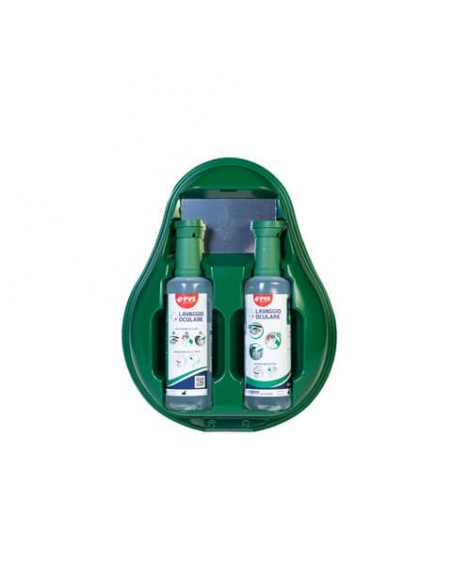 Stazione lavaggio oculare PVS verde  2 flaconi da 500 ml - cps202