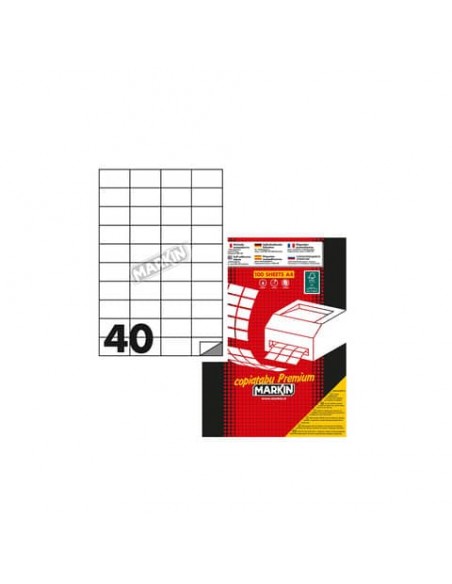 Etichette bianche MARKIN Copiatabu permanenti 52