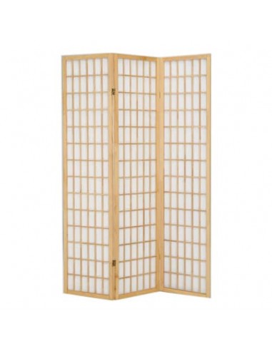 Paravento a 3 ante Serena Group in legno e carta di riso faggio 130