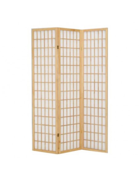 Paravento a 3 ante Serena Group in legno e carta di riso faggio 130