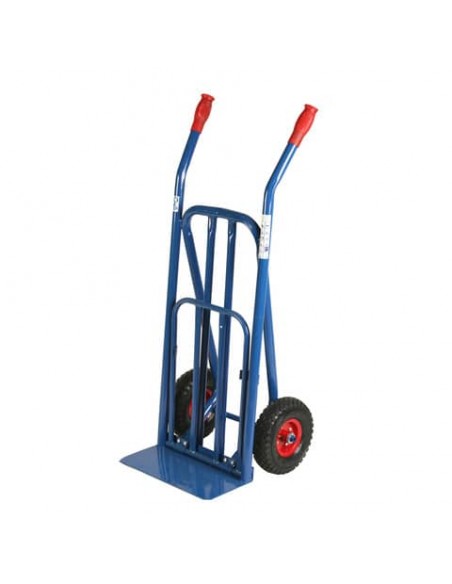 Carrello in acciaio Serena Group con doppio manico 90x44x118 cm blu con pala di carico - portata 120 kg - HT4024R