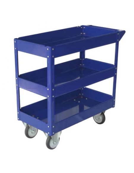 Carrello in acciaio Serena Group a 3 ripiani blu 84x41x82 cm - portata 100 kg TC4103