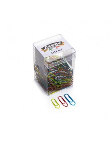 Fermagli Leone in filo colorato metallizzato Gran Mix misure assortite scatola da 125 g. - FXB125GMIX