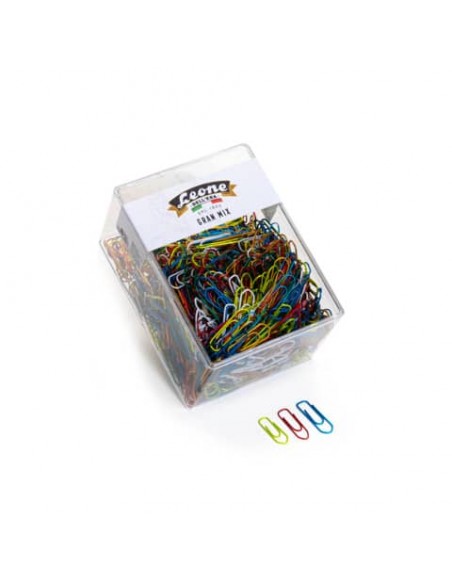 Fermagli Leone Gran Mix in filo colorato metallizzato misure assortite scatola da 500 g FX500GMIX