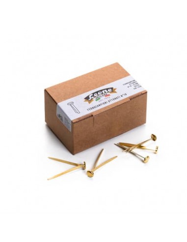 Fermacampioni Leone Dell'Era in acciaio testa bombata N. 10 51 mm ottone scatola da 100 pz. - FC10