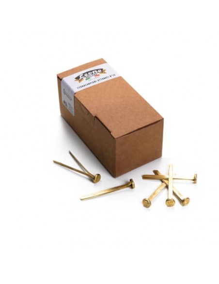 Fermacampioni Leone Dell'Era in acciaio testa bombata N. 12 70 mm ottone scatola da 100 pz. - FC12