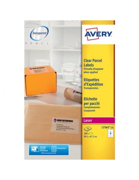 Etichette poliestere trasparenti lucide AVERY QuickPEEL™ 99