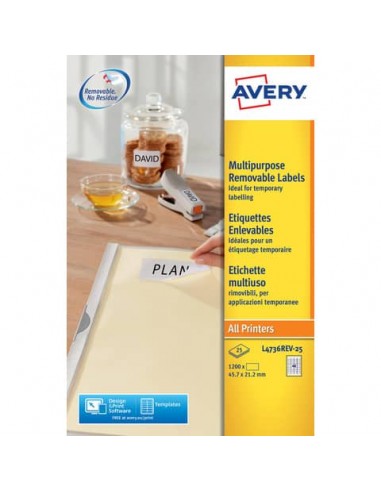 Etichette bianche rimovibili AVERY 45