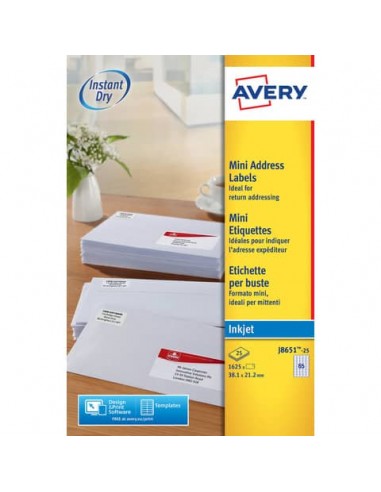 Etichette bianche per buste AVERY QuickDRY™ 38