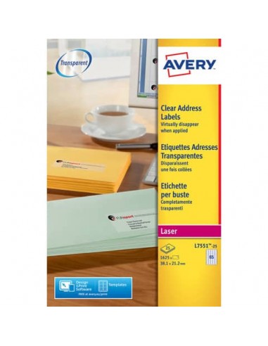 Etichette poliestere trasparenti lucide AVERY QuickPEEL™ 38