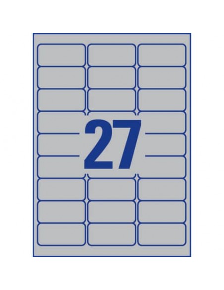 Etichette permanenti poliestere argento Avery 63