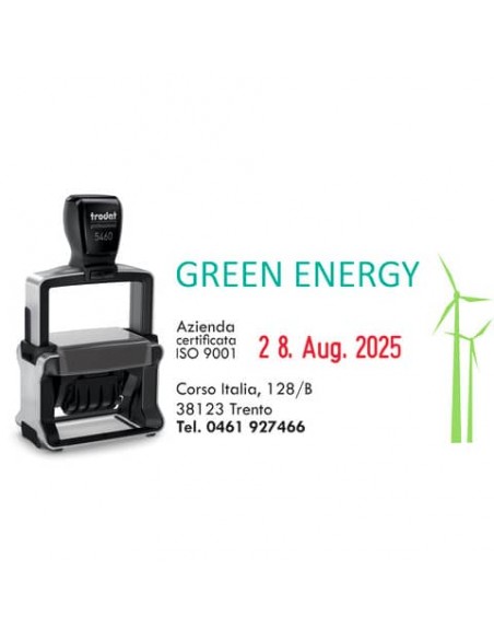 Datario autoinchiostrante con testo personalizzabile TRODAT Professional 5460 in acciaio 56x33 mm nero - 120362