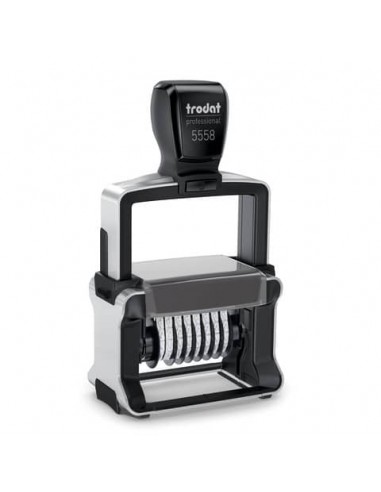 Numeratore autoinchiostrante a 8 cifre TRODAT PROFESSIONAL 5558 4.0 in acciaio nero - 120198